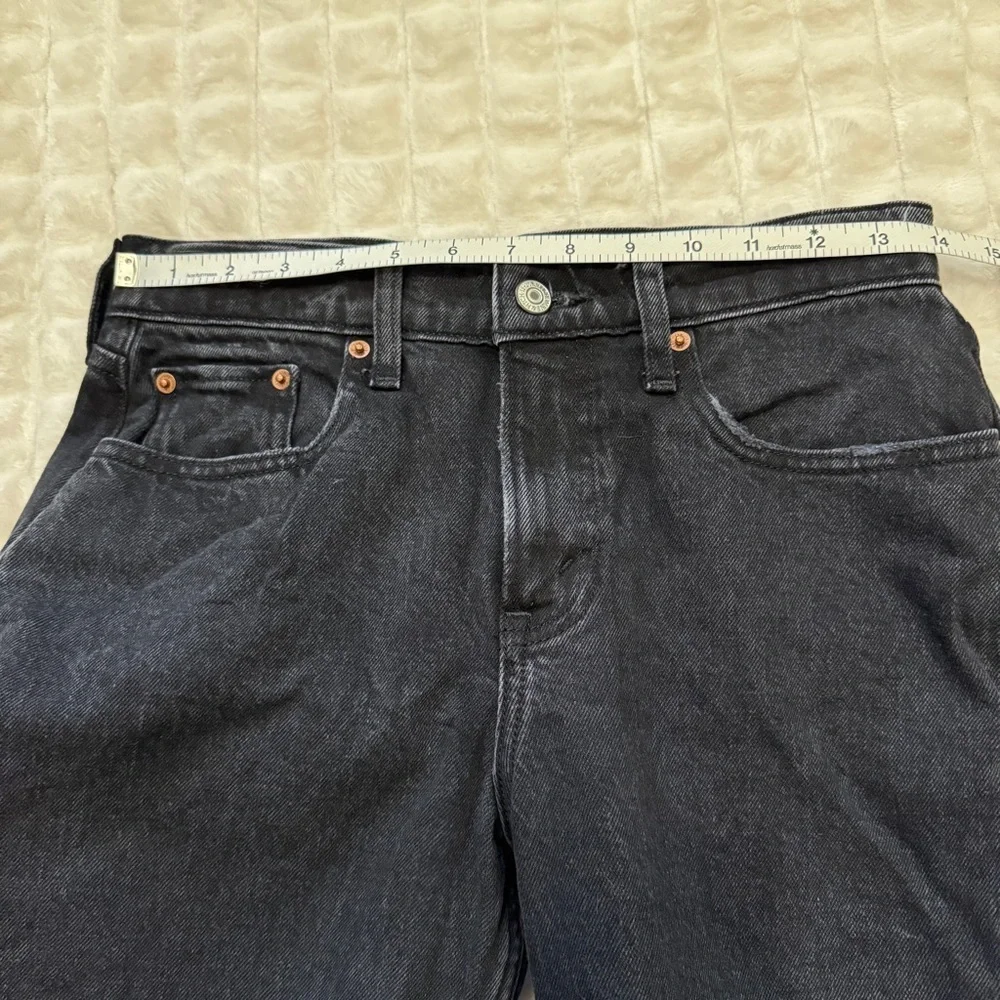 Abercrombie & Fitch 25 Short Black 90’s Straight Mid Rise Curve Love Jeans 25S